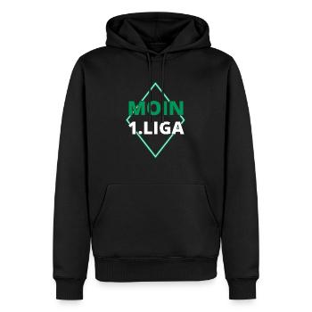 Moin 1 Liga Aufstieg Bremen - Männer Premium Bio Hoodie - Schwarz - Vorne - Nico (187cm)