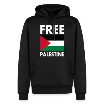 Free palestine - Sweat à capuche Premium bio Homme - noir - Devant - Nico (187cm)