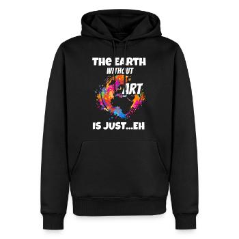 Die Erde ohne Kunst ist nur ein Retter des Klimawandels - Männer Premium Bio Hoodie - Schwarz - Vorne - Nico (187cm)