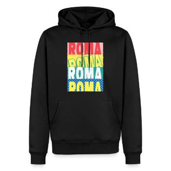 Rom Roma Italien Stadt Schrift Skyline Heimat - Männer Premium Bio Hoodie - Schwarz - Vorne - Nico (187cm)