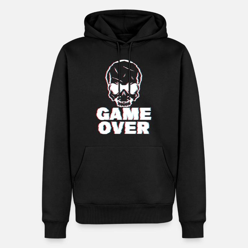 Game Over Glitch - Männer Premium Bio Hoodie - Schwarz