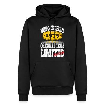 Hergestellt 1979 - Männer Premium Bio Hoodie - Schwarz - Vorne - Nico (187cm)