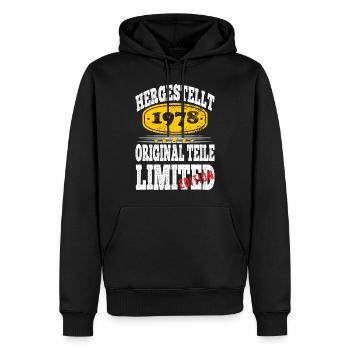 Hergestellt 1978 - Männer Premium Bio Hoodie - Schwarz - Vorne - Nico (187cm)