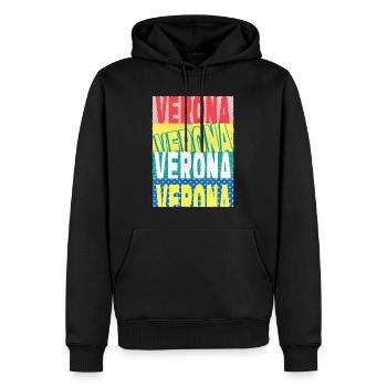Vérone Italie Ville Font Skyline Home Vacances - Sweat à capuche Premium bio Homme - noir - Devant - Nico (187cm)