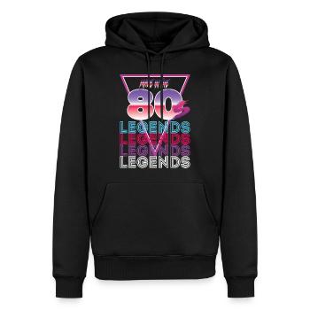 80s - Männer Premium Bio Hoodie - Schwarz - Vorne - Nico (187cm)