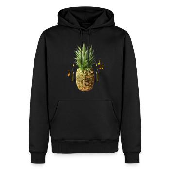 L’ananas écoute de la musique forte - Sweat à capuche Premium bio Homme - noir - Devant - Nico (187cm)