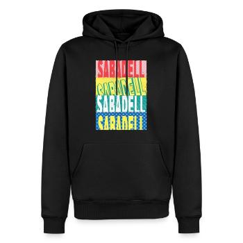 Sabadell Espagne City Font Skyline Accueil - Sweat à capuche Premium bio Homme - noir - Devant - Nico (187cm)