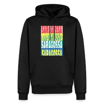 Saragossa Spanien Stadt Schrift Skyline Heimat - Männer Premium Bio Hoodie - Schwarz - Vorne - Nico (187cm)