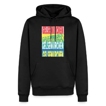 Gelsenkirchen Deutschland Stadt Schrift Skyline - Männer Premium Bio Hoodie - Schwarz - Vorne - Nico (187cm)