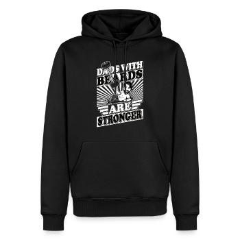 Gift idea for dad grandpa and uncle with beard - Men’s Premium Organic Hoodie - black - Front - Nico (187cm)