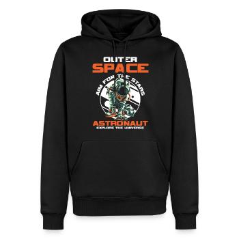 Galaxie de l'espace extra-atmosphérique - Sweat à capuche Premium bio Homme - noir - Devant - Nico (187cm)