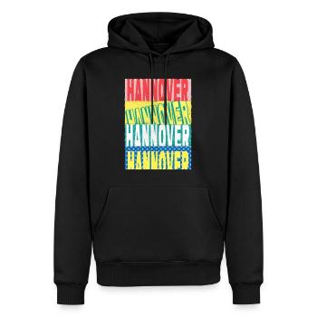 Hanovre Allemagne City Font Skyline Accueil - Sweat à capuche Premium bio Homme - noir - Devant - Nico (187cm)