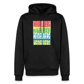 Heidelberg Deutschland Stadt Schrift Skyline - Männer Premium Bio Hoodie - Schwarz - Vorne - Nico (187cm)