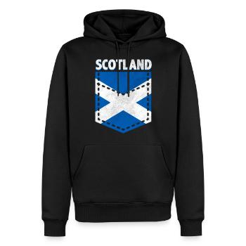 Drapeau écossais - Sweat à capuche Premium bio Homme - noir - Devant - Nico (187cm)