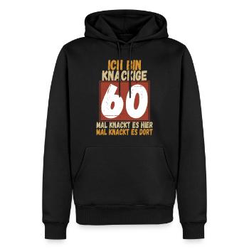 Ich bin knackige 60 - Männer Premium Bio Hoodie - Schwarz - Vorne - Nico (187cm)