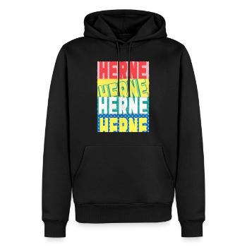 Herne Deutschland Stadt Schrift Skyline - Männer Premium Bio Hoodie - Schwarz - Vorne - Nico (187cm)