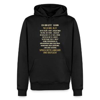 40. Geburtstag lustiger Spruch - Männer Premium Bio Hoodie - Schwarz - Vorne - Nico (187cm)