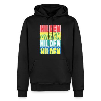 Hilden Deutschland Stadt Schrift Skyline - Männer Premium Bio Hoodie - Schwarz - Vorne - Nico (187cm)