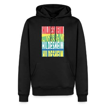 Hildesheim Allemagne City Font Skyline - Sweat à capuche Premium bio Homme - noir - Devant - Nico (187cm)
