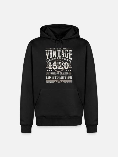Legenden werden 1920 geboren - Männer Premium Bio Hoodie - Schwarz