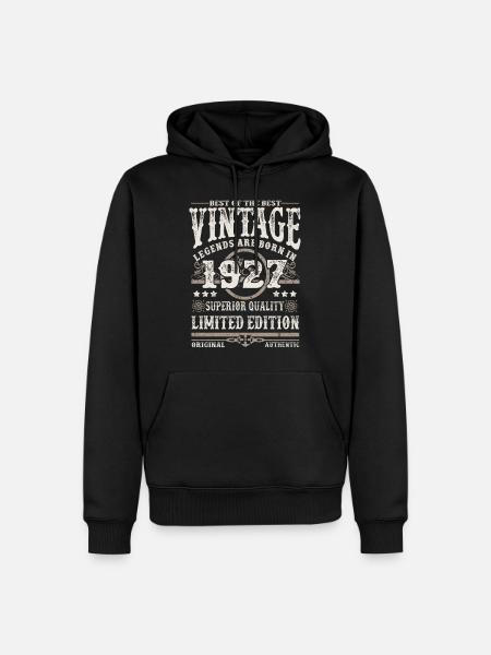 Legenden werden 1927 geboren - Männer Premium Bio Hoodie - Schwarz