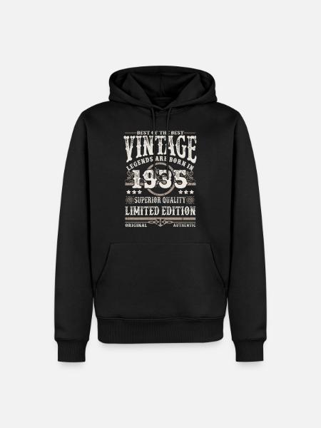 Legenden werden 1935 geboren - Männer Premium Bio Hoodie - Schwarz