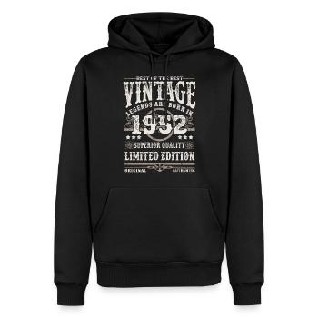 Legenden werden 1952 geboren - Männer Premium Bio Hoodie - Schwarz - Vorne - Nico (187cm)