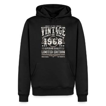 Legenden werden 1968 geboren - Männer Premium Bio Hoodie - Schwarz - Vorne - Nico (187cm)
