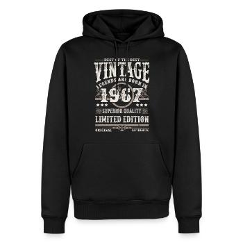 Legenden werden 1967 geboren - Männer Premium Bio Hoodie - Schwarz - Vorne - Nico (187cm)