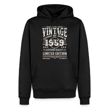 Legenden werden 1959 geboren - Männer Premium Bio Hoodie - Schwarz - Vorne - Nico (187cm)