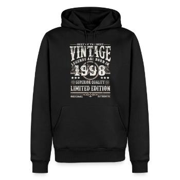 Legenden werden 1998 geboren - Männer Premium Bio Hoodie - Schwarz - Vorne - Nico (187cm)
