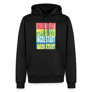 Ingolstadt Deutschland Stadt Schrift Skyline - Männer Premium Bio Hoodie - Schwarz - Vorne - Nico (187cm)