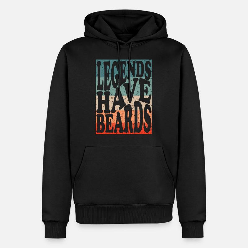 Legenden tragen Bart - Männer Premium Bio Hoodie - Schwarz
