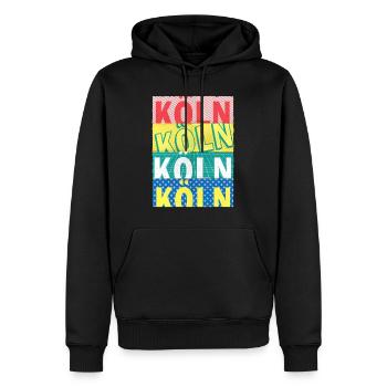 Cologne Germany City Font Skyline - Men’s Premium Organic Hoodie - black - Front - Nico (187cm)