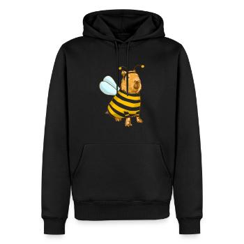 Capybara Bienen Kostüm - Männer Premium Bio Hoodie - Schwarz - Vorne - Nico (187cm)