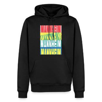 Mannheim Deutschland Stadt Schrift Skyline - Männer Premium Bio Hoodie - Schwarz - Vorne - Nico (187cm)