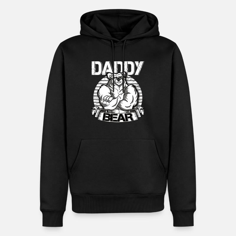 Daddy Bear - Männer Premium Bio Hoodie - Schwarz