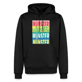 Münster Deutschland Stadt Schrift Skyline - Männer Premium Bio Hoodie - Schwarz - Vorne - Nico (187cm)