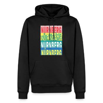 Nürneberg Deutschland Stadt Schrift Skyline - Männer Premium Bio Hoodie - Schwarz - Vorne - Nico (187cm)