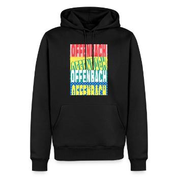 Offenbach Allemagne Ville Police Skyline - Sweat à capuche Premium bio Homme - noir - Devant - Nico (187cm)