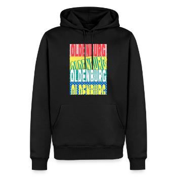 Oldenburg Deutschland Stadt Schrift Skyline - Männer Premium Bio Hoodie - Schwarz - Vorne - Nico (187cm)