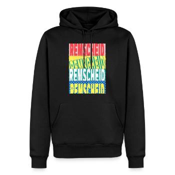 Remscheid Allemagne City Font Skyline - Sweat à capuche Premium bio Homme - noir - Devant - Nico (187cm)