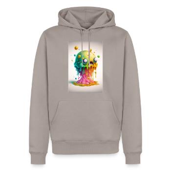 Zombie Gelée - Sweat à capuche Premium bio Homme - taupe - Devant - Nico (187cm)