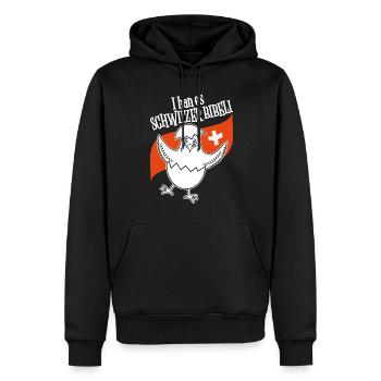 Schweizer Flagge mit Küken für Hobbyzüchter! - Männer Premium Bio Hoodie - Schwarz - Vorne - Nico (187cm)