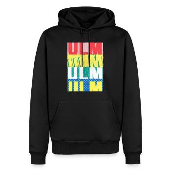 Ulm Deutschland Stadt Schrift Skyline - Männer Premium Bio Hoodie - Schwarz - Vorne - Nico (187cm)