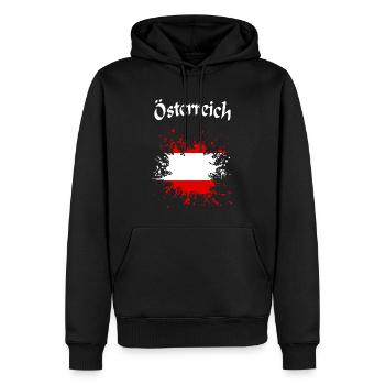 Österreich Kleks Flagge - Männer Premium Bio Hoodie - Schwarz - Vorne - Nico (187cm)