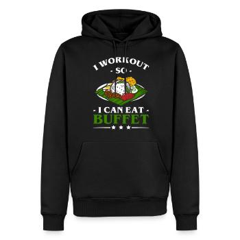 Grillades de comptoir alimentaire - Sweat à capuche Premium bio Homme - noir - Devant - Nico (187cm)