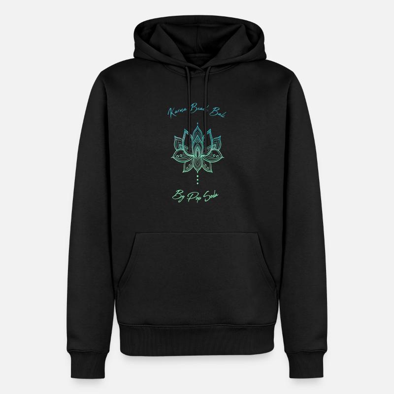 Blaue Lotusblume Karma Beach - Männer Premium Bio Hoodie - Schwarz