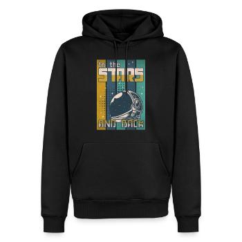 Zu den Sternen und zurück. - Männer Premium Bio Hoodie - Schwarz - Vorne - Nico (187cm)