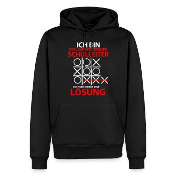 Stellvertretende Schulleiter Schulleitung Spruch - Männer Premium Bio Hoodie - Schwarz - Vorne - Nico (187cm)